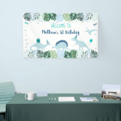 Blue Dinosaur Safari Birthday Spandoek (Beurs)
