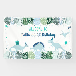 Blue Dinosaur Safari Birthday Spandoek