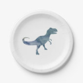 Blue Dinosaur Silhouette Trex Paper Bord (Voorkant)