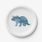 Blue Dinosaur Silhouette Triceratops Paper Bord (Voorkant)