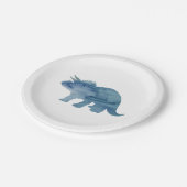 Blue Dinosaur Silhouette Triceratops Paper Bord (Gekanteld)