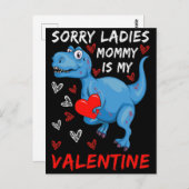 Blue Dinosaur, sorry dames mama is mijn Valentijn Briefkaart (Voorkant / Achterkant)