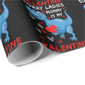 Blue Dinosaur, sorry dames mama is mijn Valentijn Cadeaupapier (Rol Hoek)