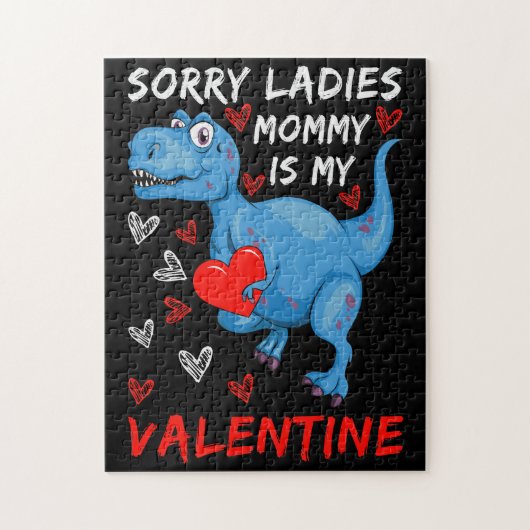 Blue Dinosaur, sorry dames mama is mijn Valentijn Legpuzzel (Verticaal)