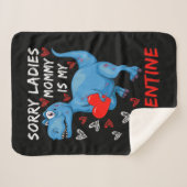 Blue Dinosaur, sorry dames mama is mijn Valentijn Sherpa Deken (Voorkant (horizontaal))