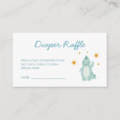Blue Dinosaur Stars Boy Diaper Raffle Informatiekaartje (Voorkant)