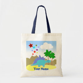 Blue Dinosaur & Stars Vulcano Bag/Tas Tote Bag