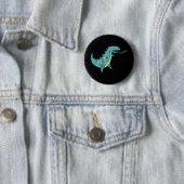 Blue Dinosaur T Rex Ba Ronde Button 5,7 Cm (In situ)