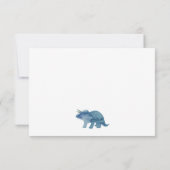 Blue Dinosaur Trex Flat Bedankt Card (Achterkant)