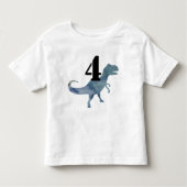 Blue Dinosaur Trex Four Birthday T-shirt (Voorkant)