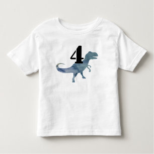 Blue Dinosaur Trex Four Birthday T-shirt