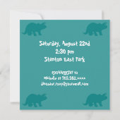 Blue Dinosaur Triceratops Birthday Invitation Kaart (Achterkant)