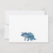 Blue Dinosaur Triceratops Flat Hartelijk dank Bedankkaart (Achterkant)