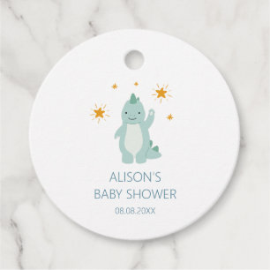 Blue Dinosaur Twinkle Star Baby Boy Bedankjes Labels