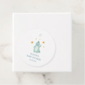 Blue Dinosaur Twinkle Star Baby Boy Bedankjes Labels (In situ)