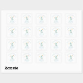 Blue Dinosaur Twinkle Star Baby Boy Vierkante Sticker (Vel)