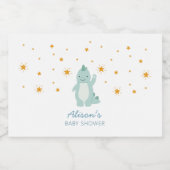 Blue Dinosaur Twinkle Star Baby shower Boy Mini Likeurfles Etiket (Enkel label)