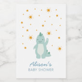 Blue Dinosaur Twinkle Star Baby shower Boy Mini Wijn Etiket (Enkel label)