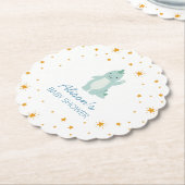 Blue Dinosaur Twinkle Star Baby shower Boy Party Kartonnen Onderzetters (Gekanteld)