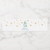 Blue Dinosaur Twinkle Stars Baby Boy Shower Waterfles Etiket (Enkel label)