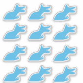 Blue Dinosaur Tyrannosaur Custom-Cut Vinyl Sticker (Voorkant)