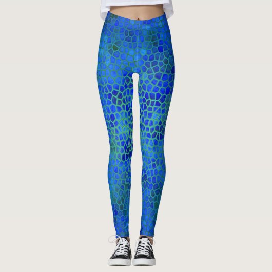 Blue Dinosaur-verbergen Leggings (Voorkant)