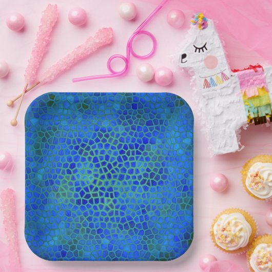 Blue Dinosaur-verbergen Papieren Bordje (Feest)