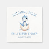 Blue Dinosaur Watercolor Hatching Soon Baby Shower Servet (Voorkant)