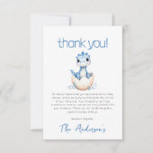 Blue Dinosaur Waterverf Baby shower Bedankkaart (Voorkant)