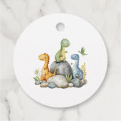 Blue Dinosaur Waterverf Hatching Soon Baby shower Bedankjes Labels (Achterkant)
