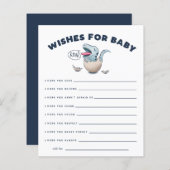 Blue Dinosaur wil Baby Kaart (Voorkant / Achterkant)