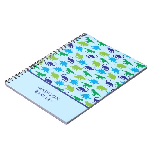 Blue Dinosaurs Cute Kind Dino Notitieboek (Linkerzijde)