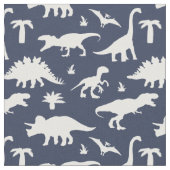 Blue Dinosaurs Jurassic Dinos Pattern Stof (Close Up)