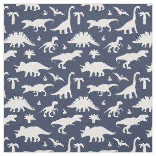 Blue Dinosaurs Jurassic Dinos Pattern Stof