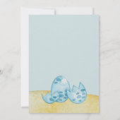 Blue Dinosaurus baby shower Invitation Kaart (Achterkant)