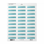 Blue Dip Dye Ombré Retouradreslabels Etiket (Full Sheet)