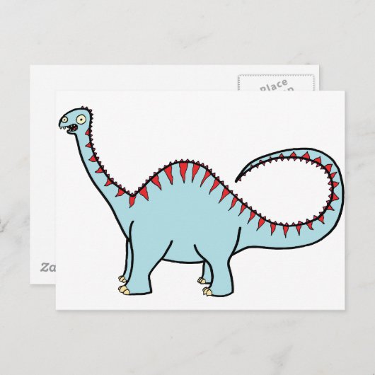 Blue Diplodocus Briefkaart (Voorkant / Achterkant)