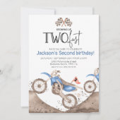 Blue Dirt Bike 2nd birthday - Growing up two fast Kaart (Voorkant)