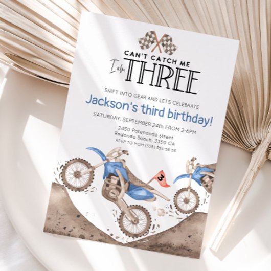 Blue Dirt Bike 3rd birthday - Cant catch me Kaart