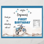 Blue Dirt Bike Boy Birthday Chip Bag Wrapper Flyer (Voorkant)