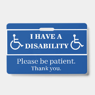 Blue Disability Badge