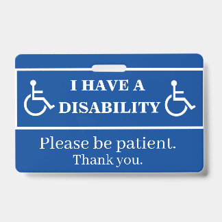Blue Disability Badge