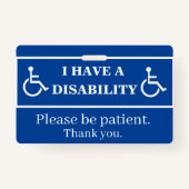 Blue Disability Badge (Voorkant)
