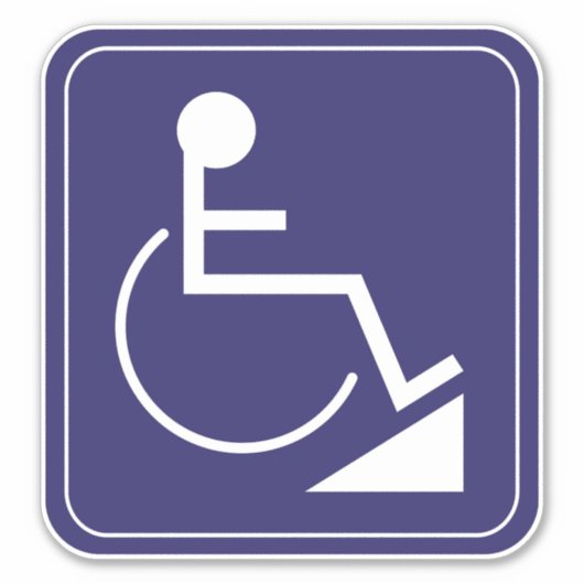 Blue Disabled Rolstoel Ramp Sticker (Voorkant)