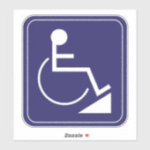 Blue Disabled Rolstoel Ramp Sticker (Vel)
