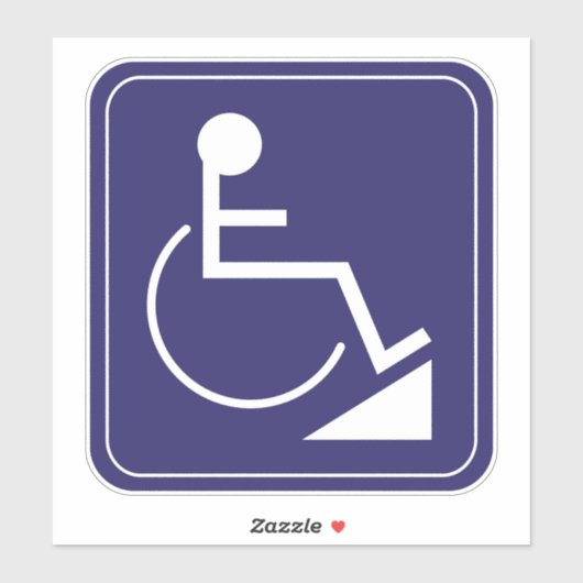 Blue Disabled Rolstoel Ramp Sticker (Vel)