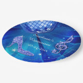 Blue Disco Ball and Heels Retirement Papieren Bordje (Gekanteld)