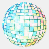 Blue Disco Ball Classic Ronde Sticker (Voorkant)