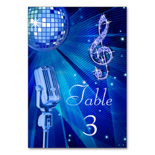 Blue Disco Ball en Retro Microfoon Kaart