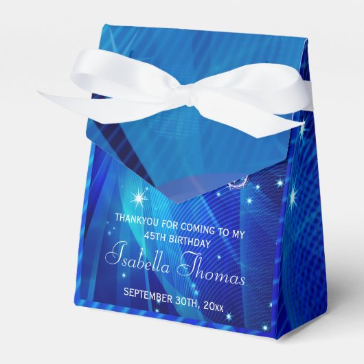 Blue Disco Ball en Sparkle Heels Favor box Bedankdoosjes (Voorkant Zijde)